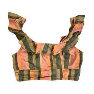 America Eagle - cropped stripped short sleeve